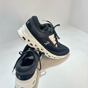 On Running Black and White Athletic Shoes